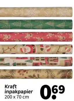 Wibra Kraft inpakpapier aanbieding