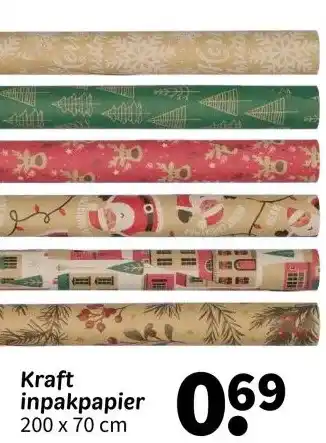 Wibra Kraft inpakpapier aanbieding