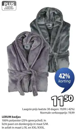 Jysk Lerum badjas aanbieding