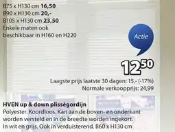 Jysk Hven up & down plisségordijn aanbieding