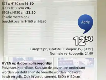 Jysk Hven up & down plisségordijn aanbieding