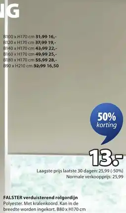 Jysk Falster verduisterend rolgordijn aanbieding