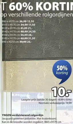 Jysk Yngen verduisterend rolgordijn aanbieding