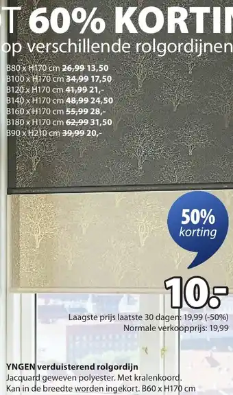 Jysk Yngen verduisterend rolgordijn aanbieding