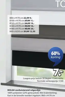 Jysk Bolga verduisterend rolgordijn aanbieding