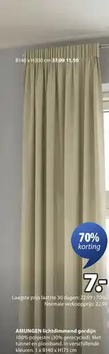 Jysk Amungen lichtdimmend gordijn aanbieding