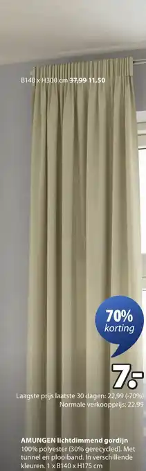 Jysk Amungen lichtdimmend gordijn aanbieding