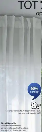 Jysk Bolmen gordijn aanbieding
