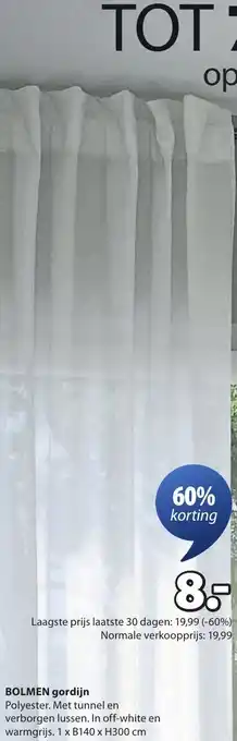 Jysk Bolmen gordijn aanbieding