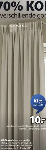Jysk Aldra verduisterend gordijn aanbieding