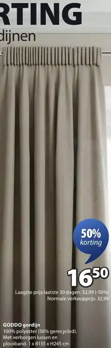 Jysk Goddo gordijn aanbieding