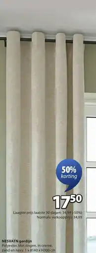 Jysk Nesvatn gordijn aanbieding