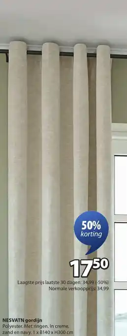 Jysk Nesvatn gordijn aanbieding
