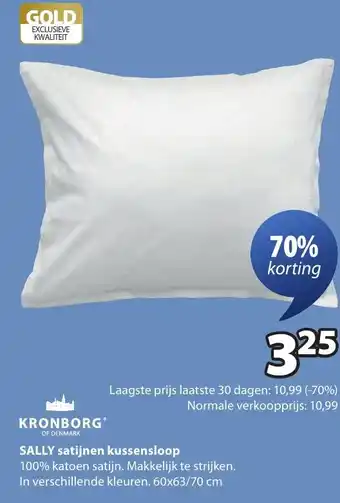 Jysk Kronborg Sally satijnen kussensloop aanbieding