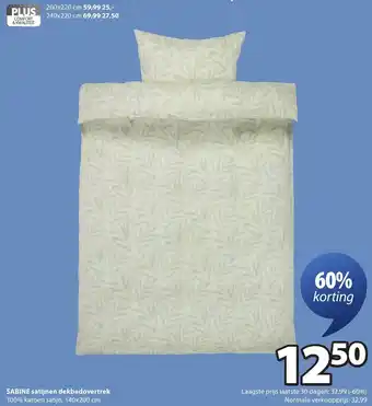 Jysk Sabine satijnen dekbedovertrek aanbieding