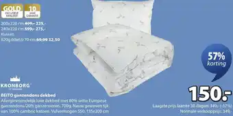 Jysk Kronborg Beito ganzendons dekbed aanbieding