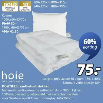 Jysk Hoie of Scandinavia Downfeel synthetisch dekbed aanbieding