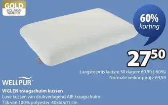 Jysk Wellpur Viglen traagschuim kussen aanbieding