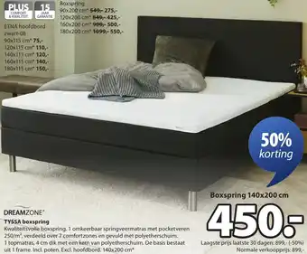 Jysk Dreamzone Tyssa boxspring aanbieding