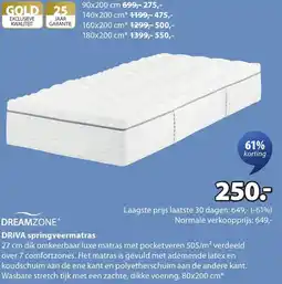 Jysk Dreamzone Driva springveermatras aanbieding