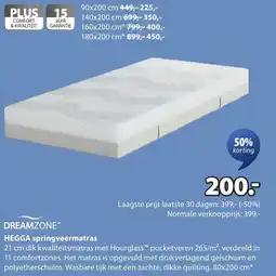 Jysk Dreamzone Hegga springveermatras aanbieding