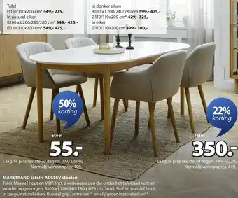 Jysk Marstrand tafel aanbieding
