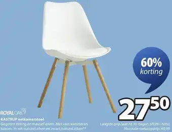 Jysk Royal Oak Kastrup eetkamerstoel aanbieding