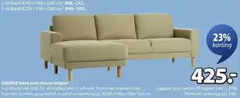 Jysk Egense bank met chaise longue aanbieding