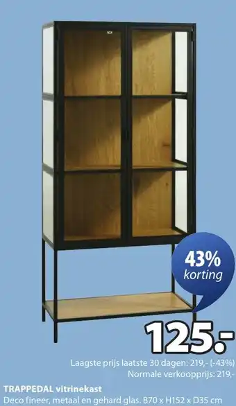 Jysk Trappedal vitrinekast aanbieding