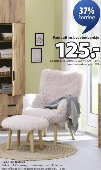 Jysk Hvilsted fauteuil aanbieding