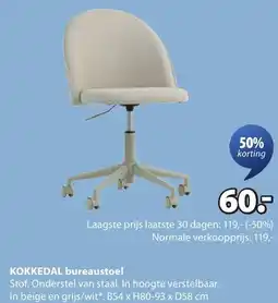 Jysk Kokkedal bureaustoel aanbieding
