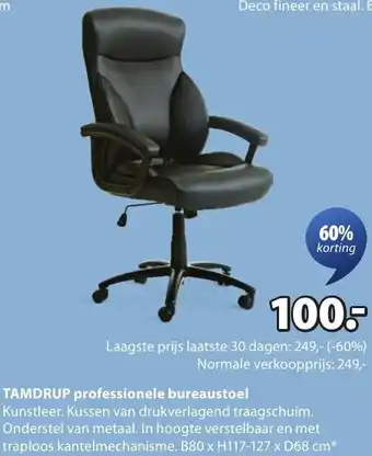 Jysk Tamdrup professionele bureaustoel aanbieding