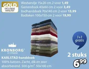 Jysk Kronborg Karlstad handdoek aanbieding
