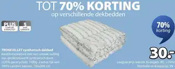 Jysk Tronfjellet synthetisch dekbed aanbieding
