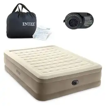 Joybuy INTEX Ultra Plush Airbed Queen, with built-in pump, 152x203x46CM aanbieding