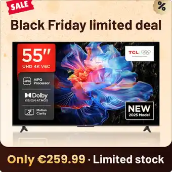 Joybuy TCL 55V6C 55inch 4K Ultra HD 60Hz TV aanbieding