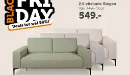 Woonexpress 2.5 zitsbank Stegen aanbieding