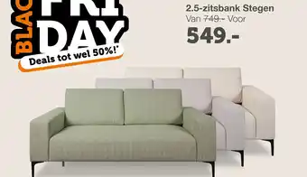 Woonexpress 2.5-zitsbank Stegen aanbieding