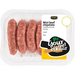 Jumbo Jumbo Mini Beef Chipolata 120 g aanbieding