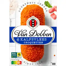 Dekamarkt Van Dobben Kalfsvleescroquetten 6 stuks aanbieding