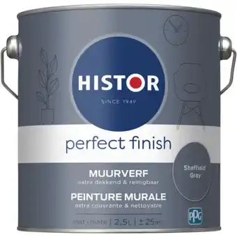Praxis Histor Perfect Finish Muurverf - Mat - Sheffield Gray - 2,5L aanbieding