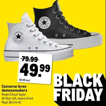Makro Converse leren damessneakers aanbieding