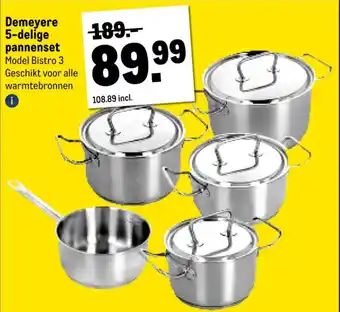 Makro Demeyere 5-delige pannenset aanbieding