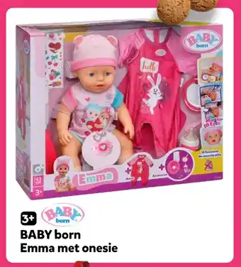 Intertoys BABY born Emma met onesie aanbieding