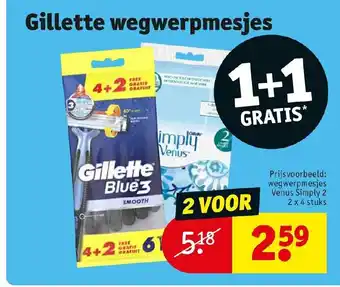 Kruidvat Gillette wegwerpmesjes aanbieding