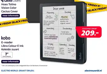 Kobo E-reader Libra Colour E Ink Kaleido zwart