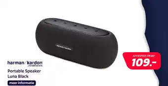Euronics Harman kardon Portable Speaker Luna Black aanbieding