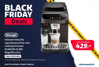 Euronics DeLonghi Volautomatische espressomachine met melkopschuimer aanbieding