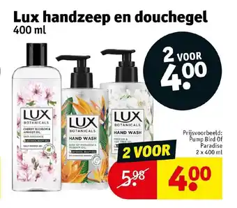 Kruidvat Lux handzeep en douchegel 400ml aanbieding