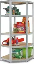 Praxis Avasco Stellingkast - Zilver - Opbergrek Met Hoek Metaal - 176x75x40cm aanbieding